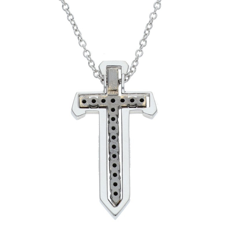 DAMIANI Spada 18K WG Black Diamond Necklace Size ONE SIZE