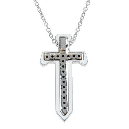 DAMIANI Spada 18K WG Black Diamond Necklace Size ONE SIZE