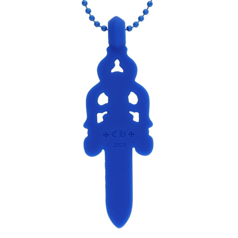 Chrome Hearts Large Rubber Dagger Blue (Silver 10.91g)