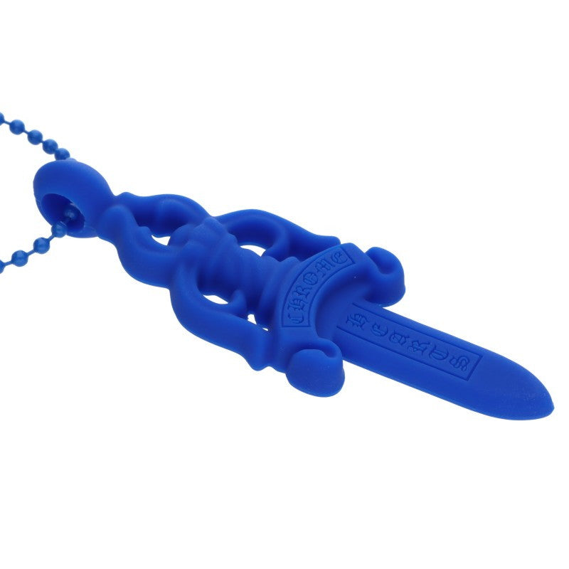 Chrome Hearts Large Rubber Dagger Blue (Silver 10.91g)