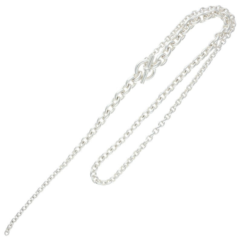 HERMES Crescendo Long Silver Necklace Size ONE SIZE