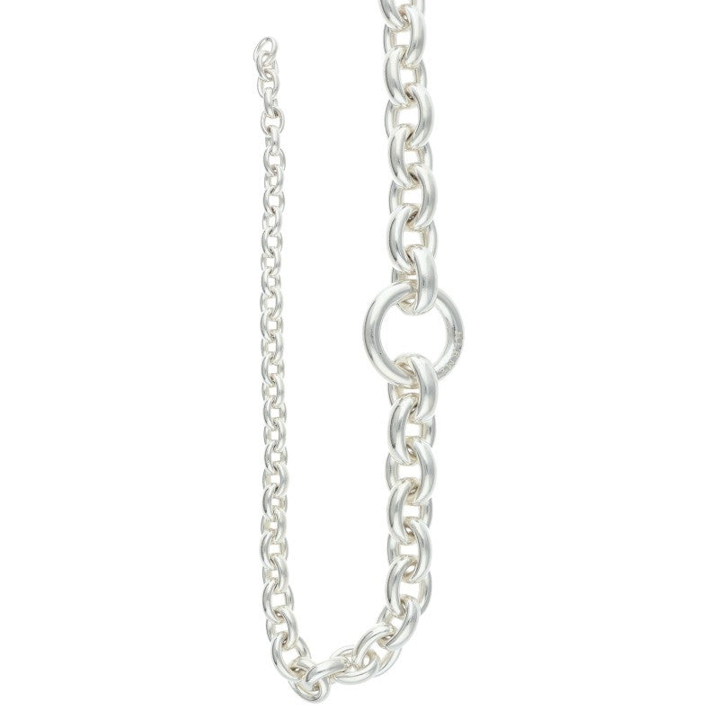 HERMES Crescendo Long Silver Necklace Size ONE SIZE
