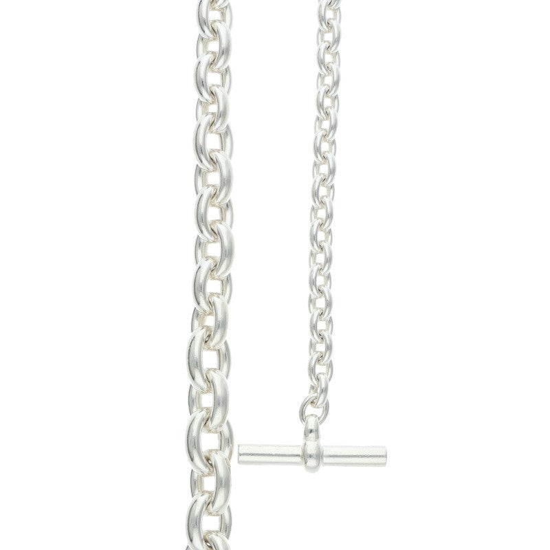 HERMES Crescendo Long Silver Necklace Size ONE SIZE