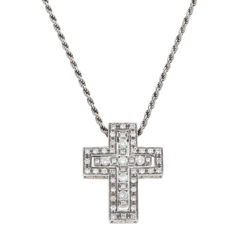 DAMIANI Belle Epoque XS 18K WG Diamond Cross Size ONE SIZE