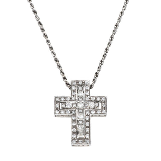 DAMIANI Belle Epoque XS 18K WG Diamond Cross Size ONE SIZE