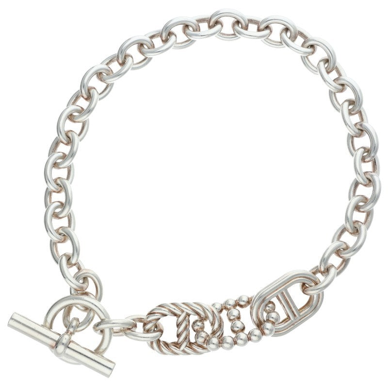 HERMES Parade TGM Silver Necklace Size ONE SIZE