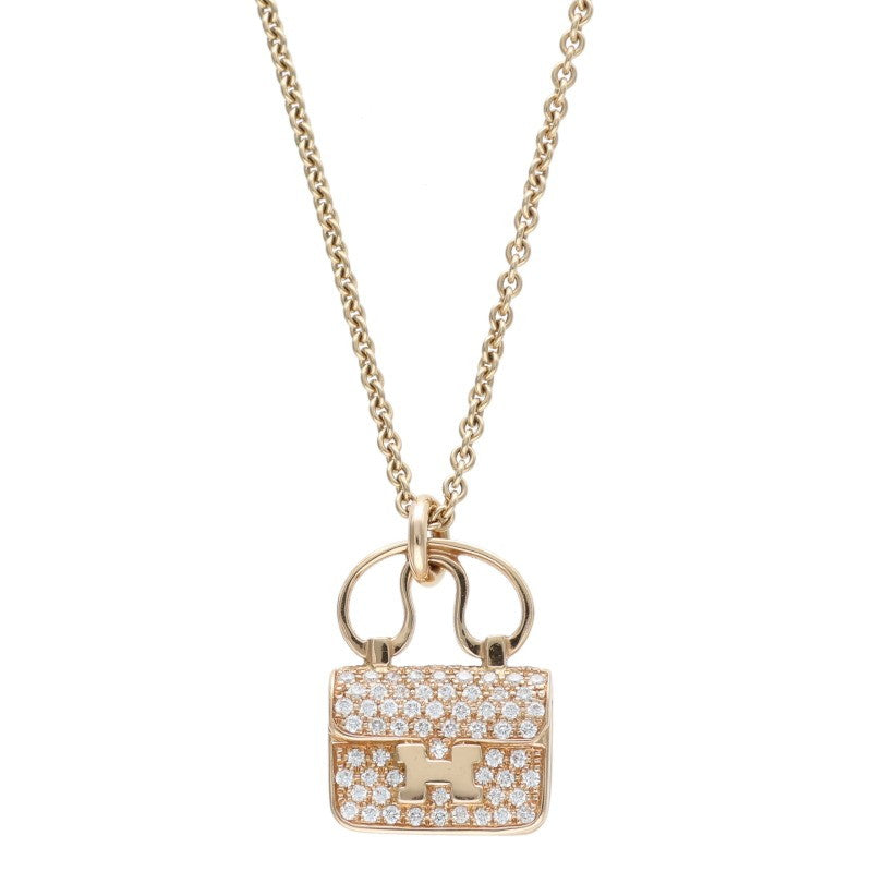 HERMES Amulette Constance 18K PG Diamond Bag Size ONE SIZE