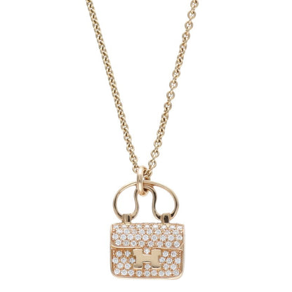 HERMES Amulette Constance 18K PG Diamond Bag Size ONE SIZE