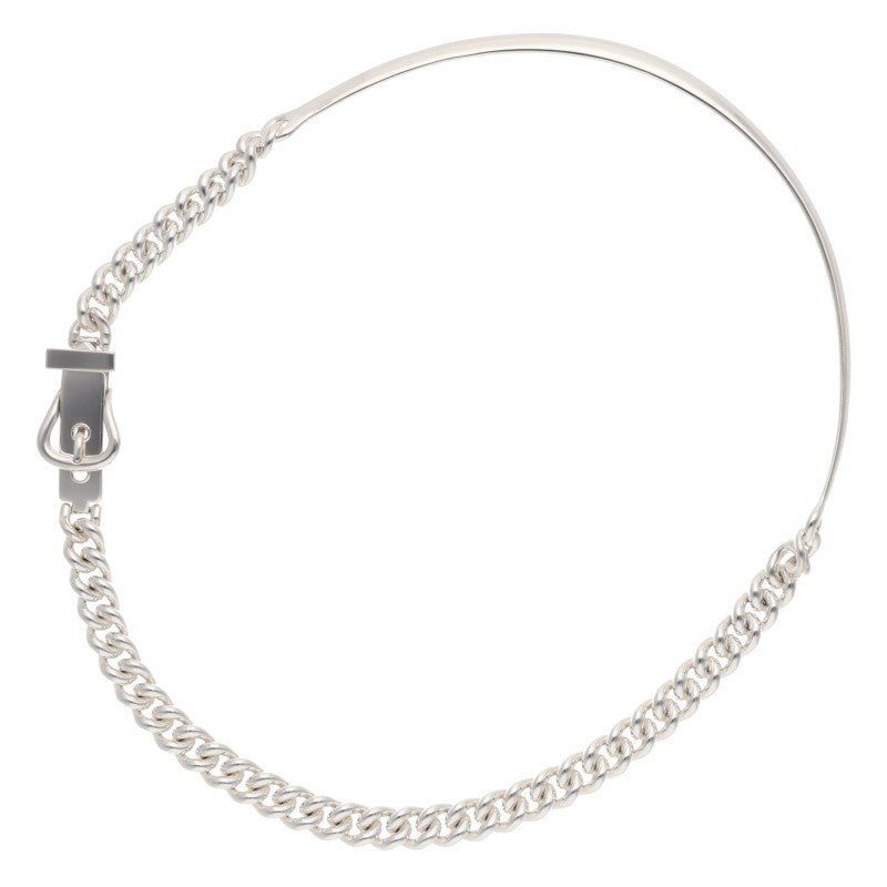 HERMES Boucle Sellier 2024 Silver Necklace Size ONE SIZE