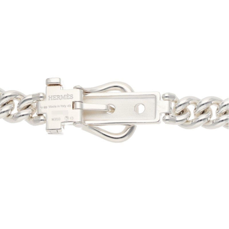 HERMES Boucle Sellier 2024 Silver Necklace Size ONE SIZE