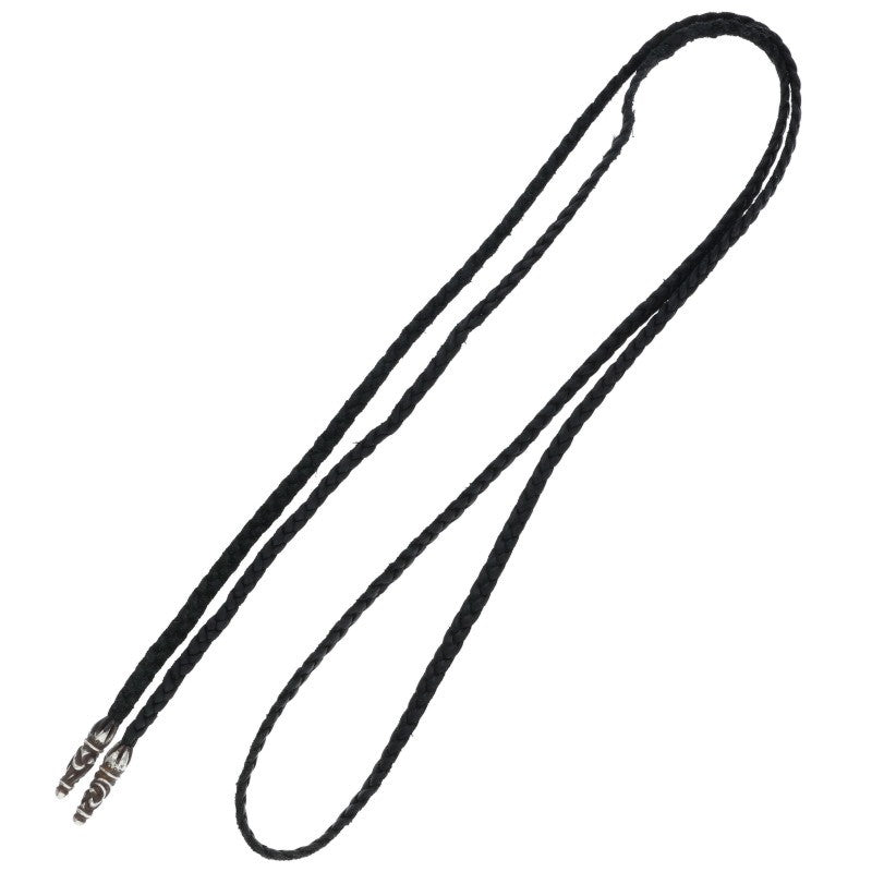 Chrome Hearts Scrolled leather braid necklace Black x Silver (Silver 10.93g)