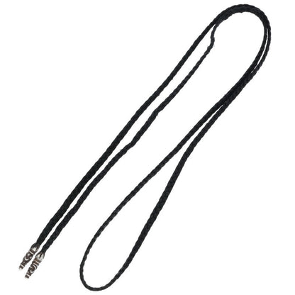 Chrome Hearts Scrolled leather braid necklace Black x Silver (Silver 10.93g)
