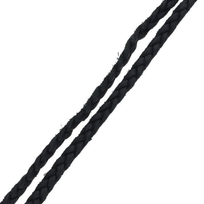 Chrome Hearts Scrolled leather braid necklace Black x Silver (Silver 10.93g)