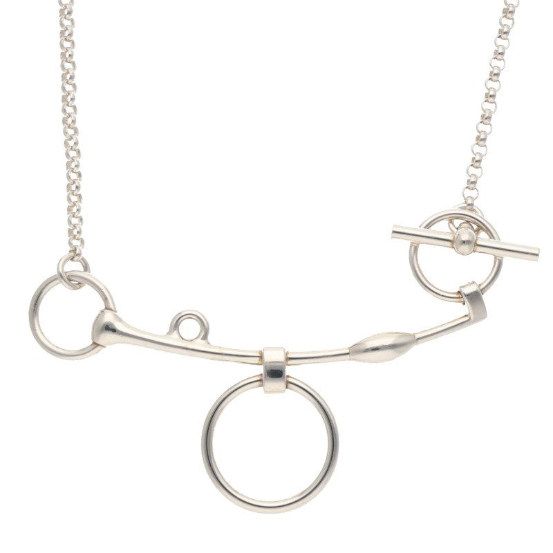 HERMES Mors de Bride Silver Necklace Size ONE SIZE