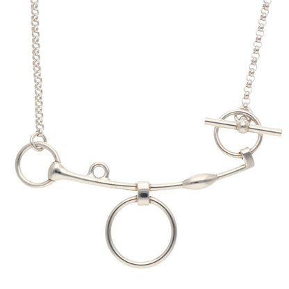 HERMES Mors de Bride Silver Necklace Size ONE SIZE