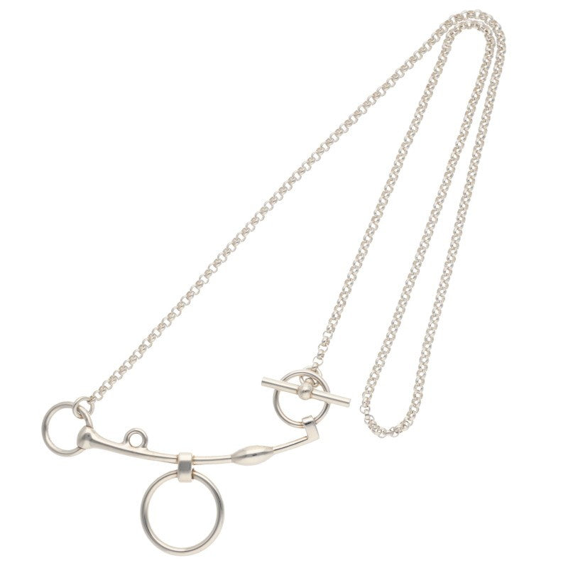 HERMES Mors de Bride Silver Necklace Size ONE SIZE