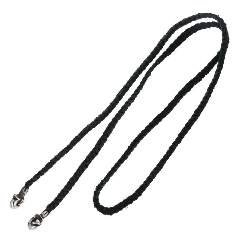 Chrome Hearts Lip and Tongue Leather Strap Silver x Black (Silver 17.34g)