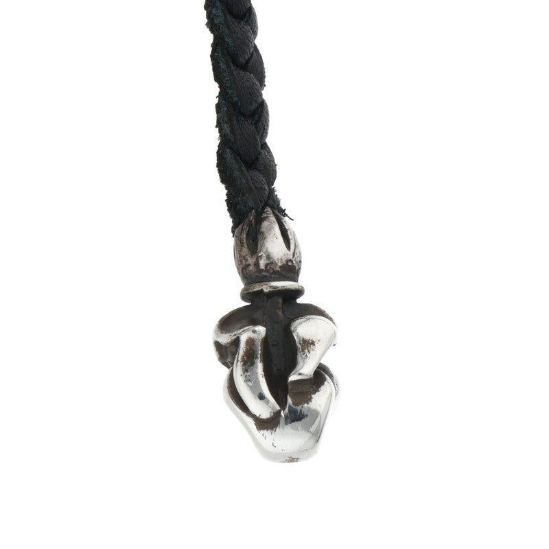 Chrome Hearts Lip and Tongue Leather Strap Silver x Black (Silver 17.34g)