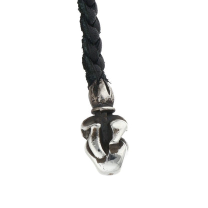 Chrome Hearts Lip and Tongue Leather Strap Silver x Black (Silver 17.34g)
