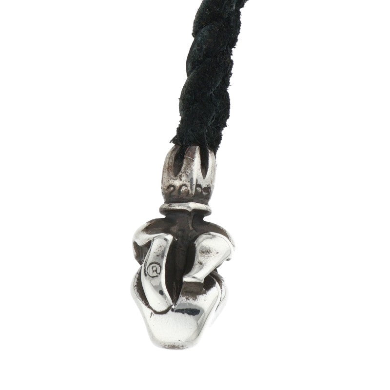 Chrome Hearts Lip and Tongue Leather Strap Silver x Black (Silver 17.34g)