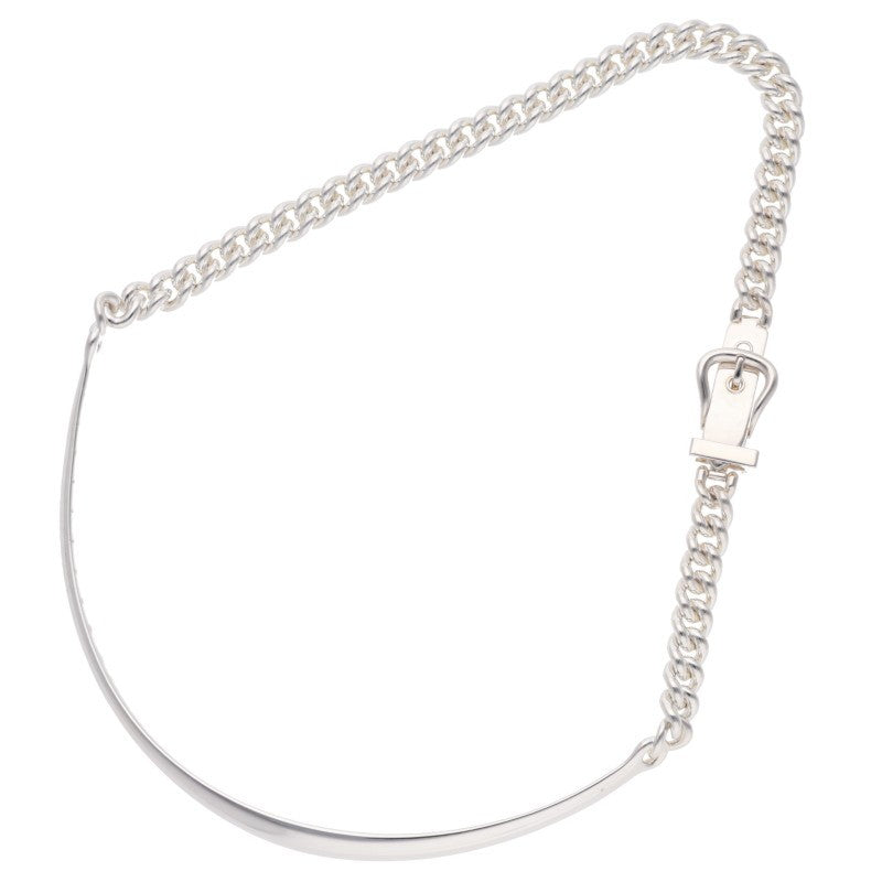 HERMES Boucle Sellier 2024 Silver Necklace Size ONE SIZE