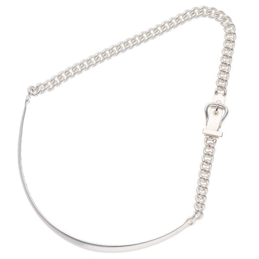 HERMES Boucle Sellier 2024 Silver Necklace Size ONE SIZE