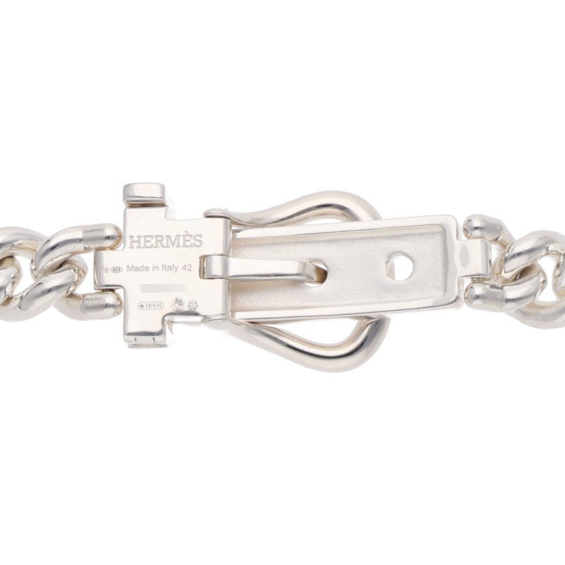 HERMES Boucle Sellier 2024 Silver Necklace Size ONE SIZE