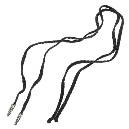Chrome Hearts Scrolled leather strip Silver necklace Black x Silver (Silver 9.97g)