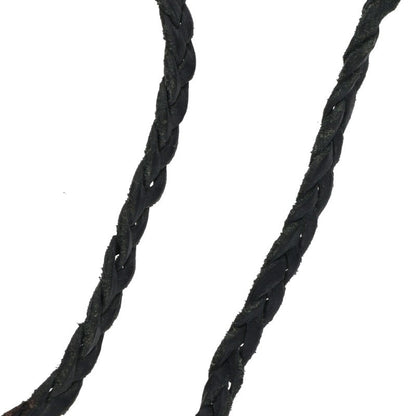 Chrome Hearts Scrolled leather strip Silver necklace Black x Silver (Silver 9.97g)