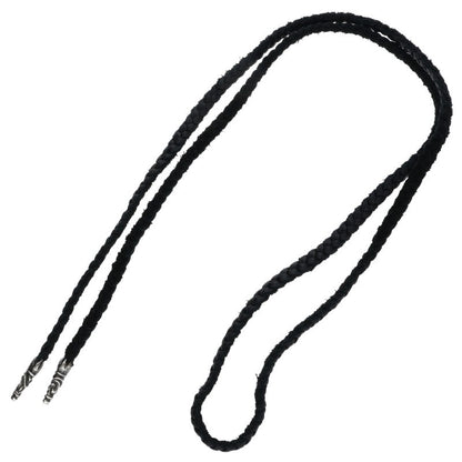 Chrome Hearts LEATHER BRAID Scroll Necklace (Silver 12.2g)