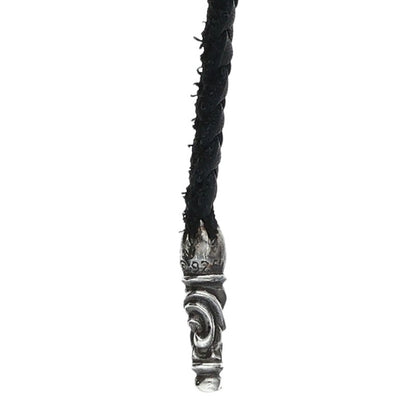Chrome Hearts LEATHER BRAID Scroll Necklace (Silver 12.2g)