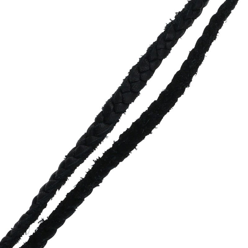 Chrome Hearts LEATHER BRAID Scroll Necklace (Silver 12.2g)