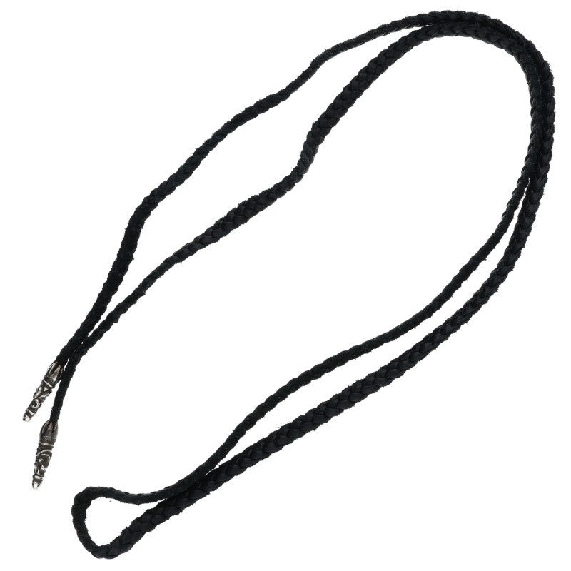 Chrome Hearts Scrolled leather braid Black x Silver (Silver 11.46g)