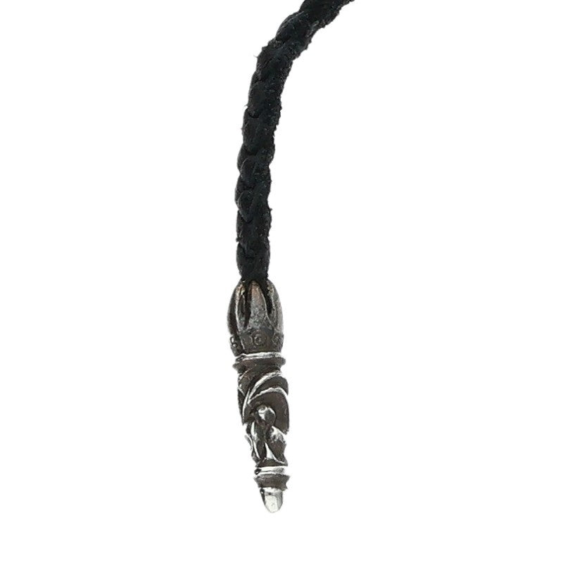 Chrome Hearts Scrolled leather braid Black x Silver (Silver 11.46g)
