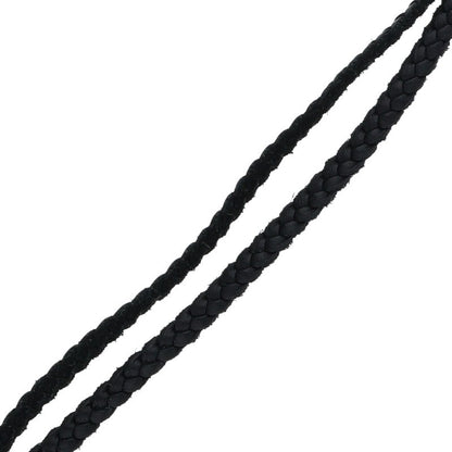 Chrome Hearts Scrolled leather braid Black x Silver (Silver 11.46g)