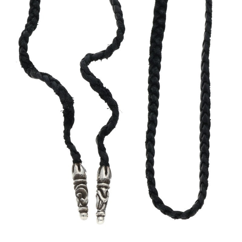 Chrome Hearts Scroll Leather Braid Silver (Silver 12.98g)