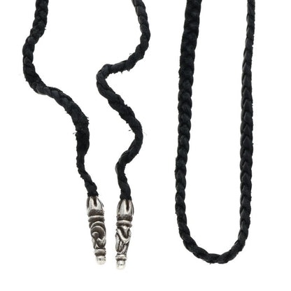 Chrome Hearts Scroll Leather Braid Silver (Silver 12.98g)