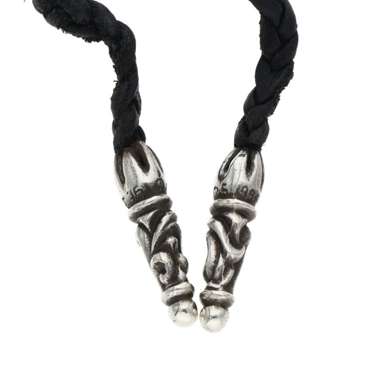 Chrome Hearts Scroll Leather Braid Silver (Silver 12.98g)