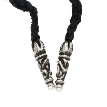 Chrome Hearts Scroll Leather Braid Silver (Silver 12.98g)