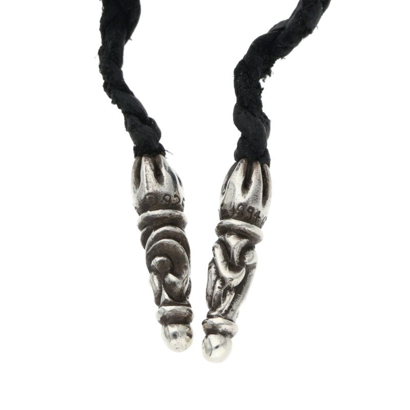 Chrome Hearts Scroll Leather Braid Silver (Silver 12.98g)