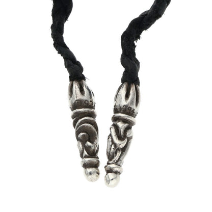 Chrome Hearts Scroll Leather Braid Silver (Silver 12.98g)