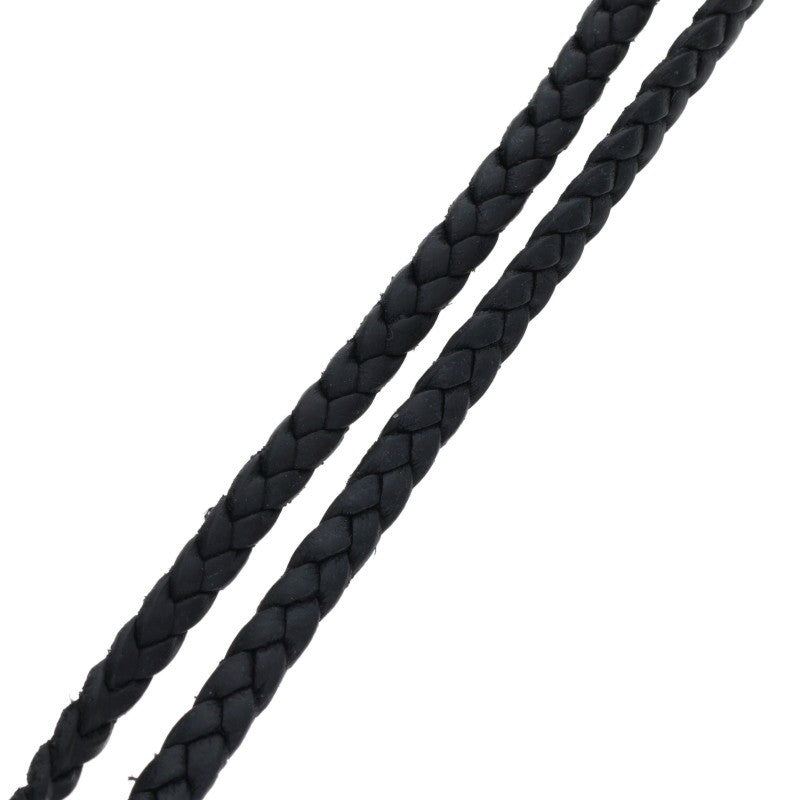 Chrome Hearts Scroll Leather Braid Silver (Silver 12.98g)