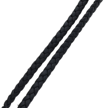 Chrome Hearts Scroll Leather Braid Silver (Silver 12.98g)