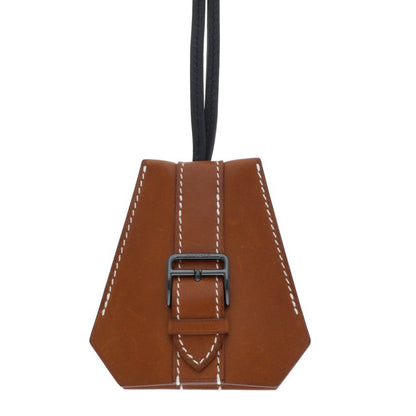 HERMES Clochette K-Stamp Leather Necklace Size ONE SIZE