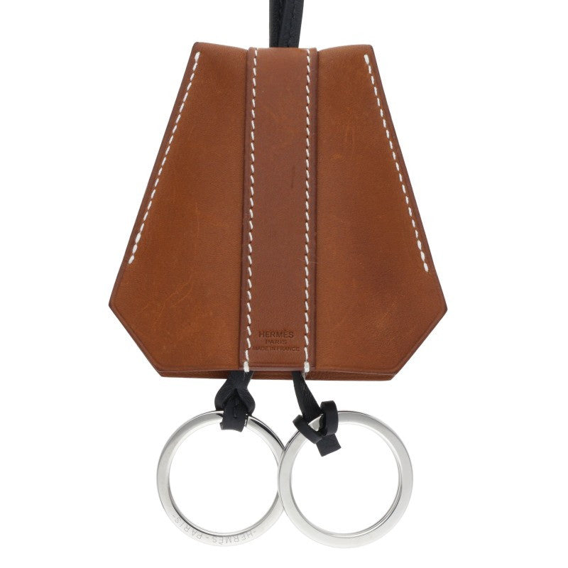 HERMES Clochette K-Stamp Leather Necklace Size ONE SIZE