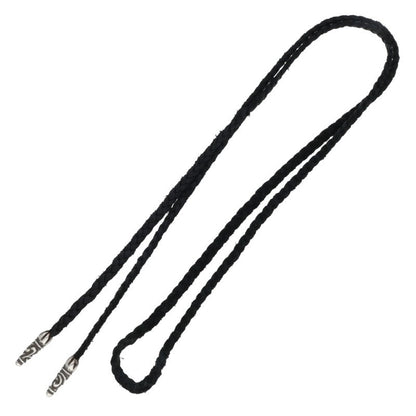 Chrome Hearts Scrolled Leather Braid Black x Silver (Silver 11.22g)