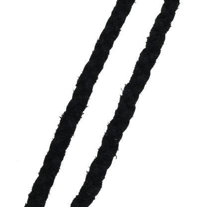 Chrome Hearts Scrolled Leather Braid Black x Silver (Silver 11.22g)