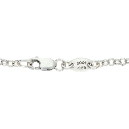 Chrome Hearts 925 Silver Roll Chain Necklace Size 18INCH