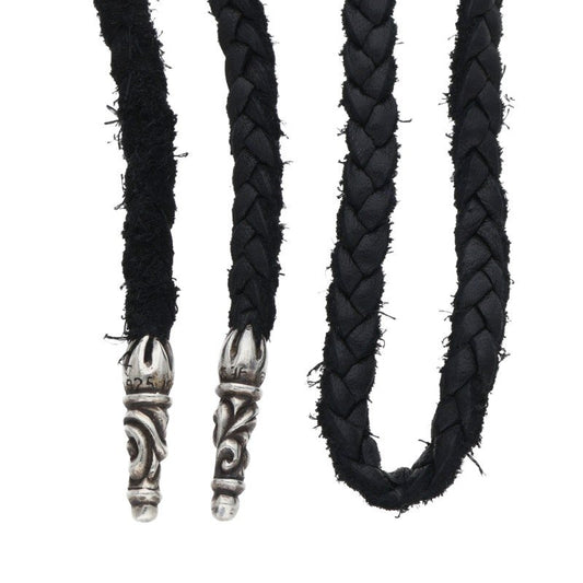 Chrome Hearts Scrolled Leather Blade Black x Silver (Silver 11.4g)