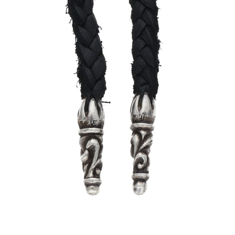 Chrome Hearts Scrolled Leather Blade Black x Silver (Silver 11.4g)